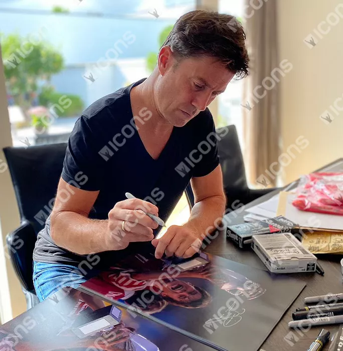 Brian Laudrup Signed Denmark Photo In Black Wooden Frame: UEFA EURO 1992 Winner