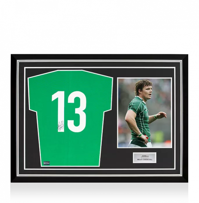 Brian O'Driscoll Back Signed Ireland Rugby Shirt In Hero Frame: Option 1