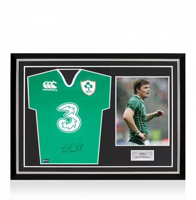 Brian O'Driscoll Front Signed Ireland Rugby Shirt In Hero Frame: Option 1