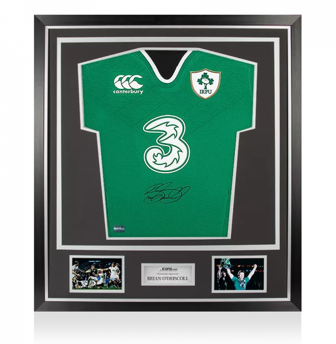 Brian O'Driscoll Front Signed Ireland Rugby Shirt In Classic Frame