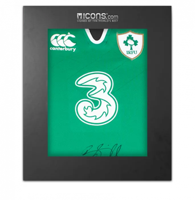 Brian O'Driscoll Front Signed Ireland Rugby Shirt In Deluxe Packaging