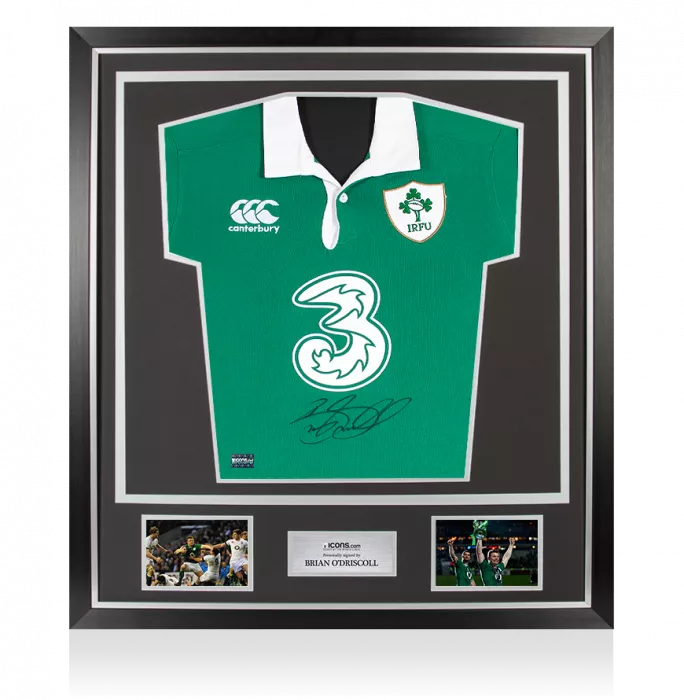 Brian O'Driscoll Signed Ireland Rugby Shirt In Classic Frame