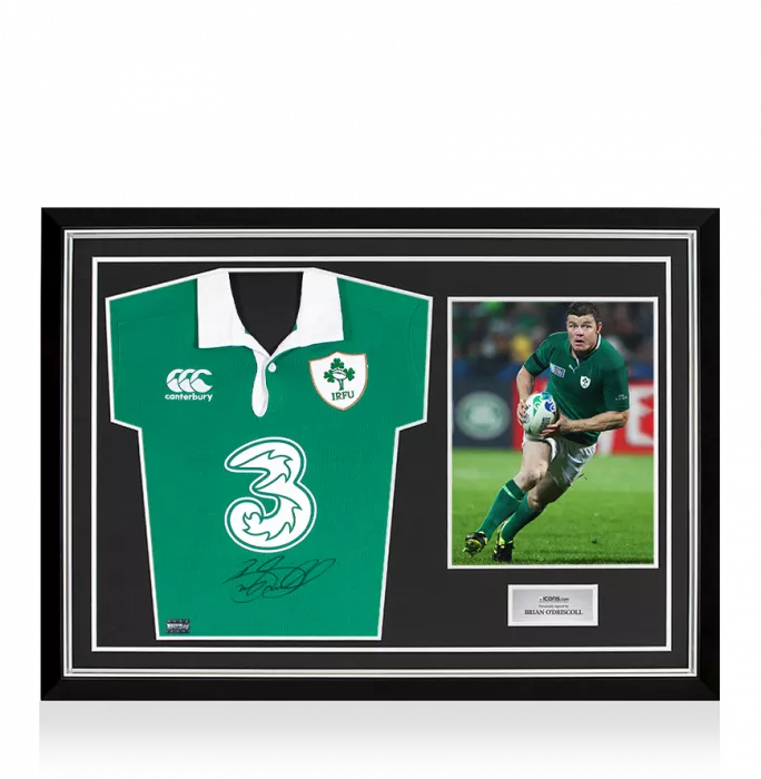 Brian O'Driscoll Signed Ireland Rugby Shirt In Hero Frame: Option 1