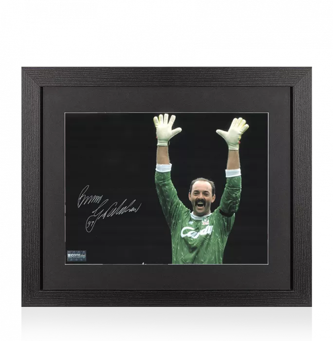 Bruce Grobbelaar Signed Liverpool Photo In Black Wooden Frame