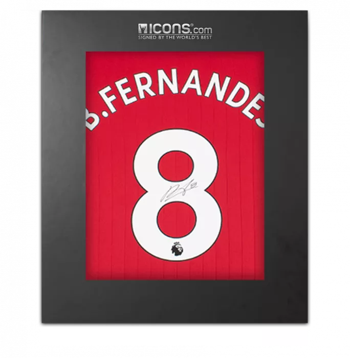 Bruno Fernandes Back Signed Manchester United 2022-23 Home Shirt In Deluxe Packaging