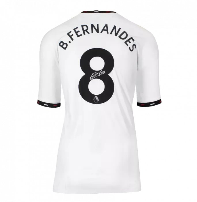 Bruno Fernandes Back Signed Manchester United 2022-23 Away Shirt In Classic Frame