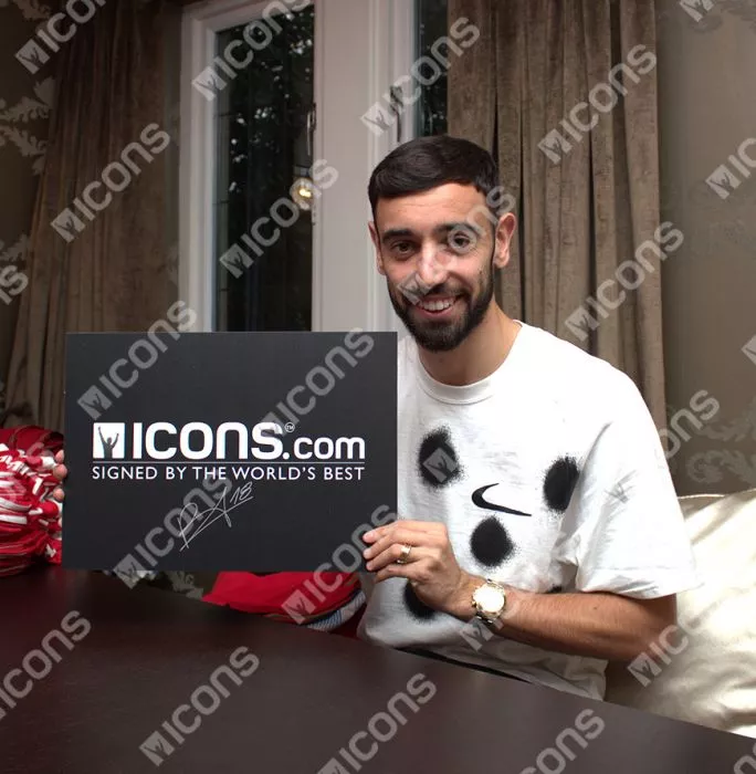 Bruno Fernandes Back Signed Portugal 2020-21 Home Shirt In Hero Frame: Option 1