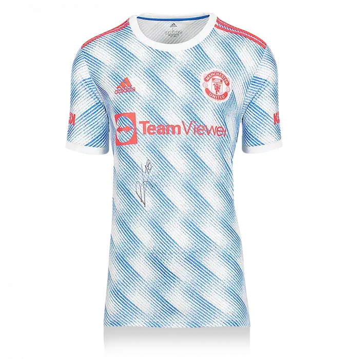 Bruno Fernandes Front Signed Manchester United 2021-22 Away Shirt In Classic Frame