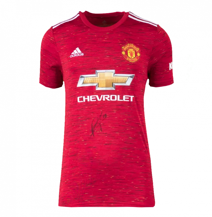 Bruno Fernandes Front Signed Manchester United 2020-21 Home Shirt