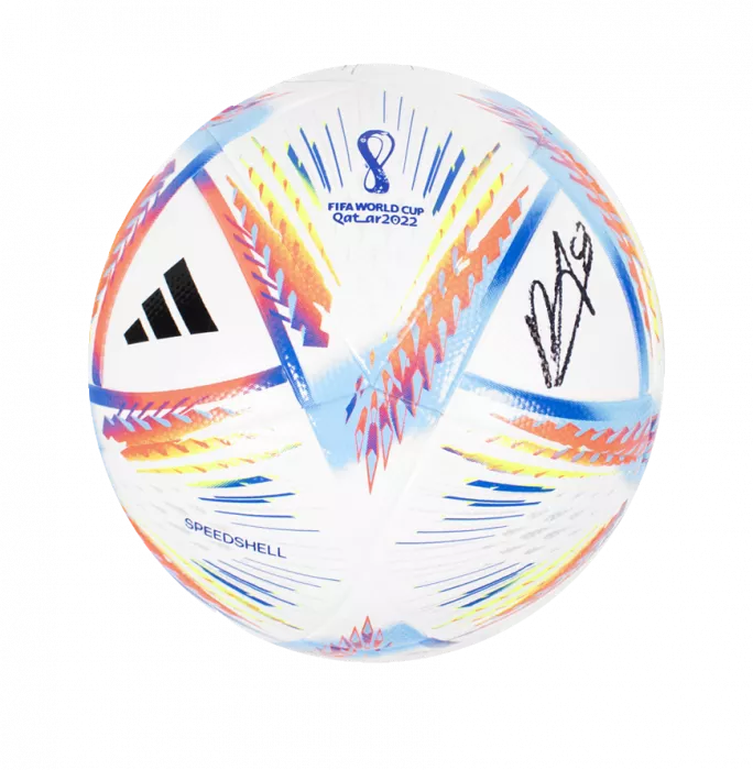 Bruno Fernandes Official 2022 FIFA World Cup™ Signed Football In Acrylic Case