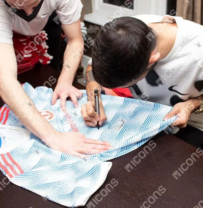 Bruno Fernandes Official UEFA Europa League Front Signed Manchester United 2021-22 Away Shirt