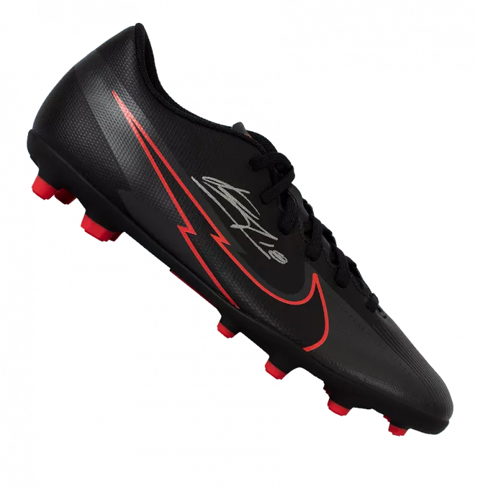 Bruno Fernandes Signed Black and Red Nike Vapor Boot