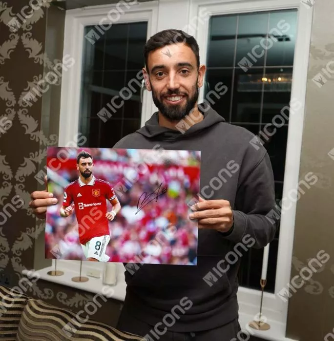 Bruno Fernandes Signed Manchester United Photo