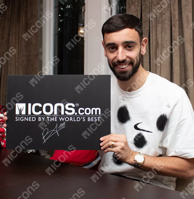 Bruno Fernandes Signed Manchester United Street Sign