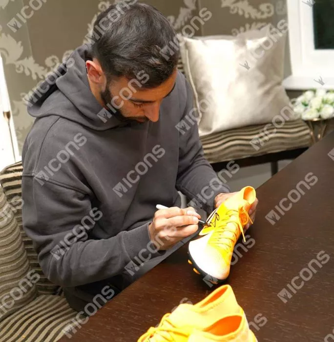 Bruno Fernandes Signed Orange & White Nike Boot