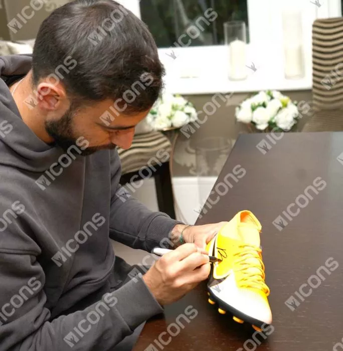 Bruno Fernandes Signed Orange & White Nike Boot