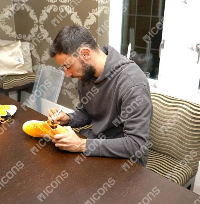 Bruno Fernandes Signed Orange & White Nike Boot