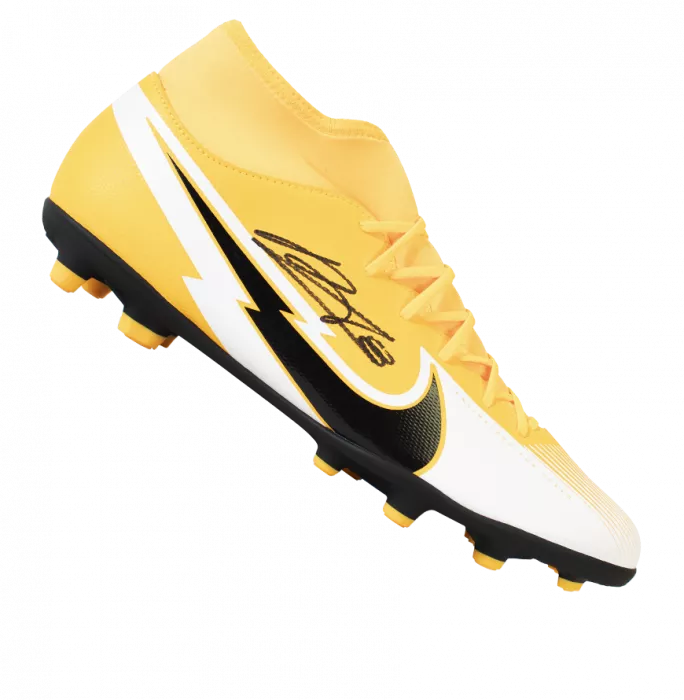 Bruno Fernandes Signed Orange & White Nike Boot