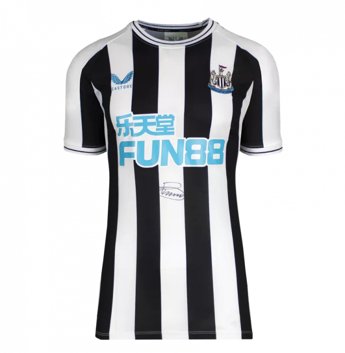 Bruno Guimarães Front Signed Newcastle United 2022-23 Home Shirt In Classic Frame