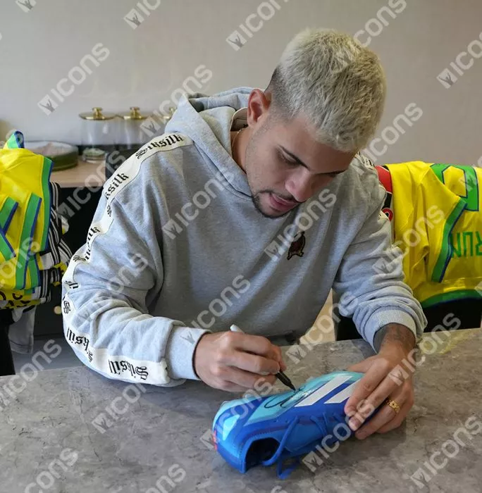 Bruno Guimaraes Signed Adidas X Crazyfast.1 Boot In Acrylic Case