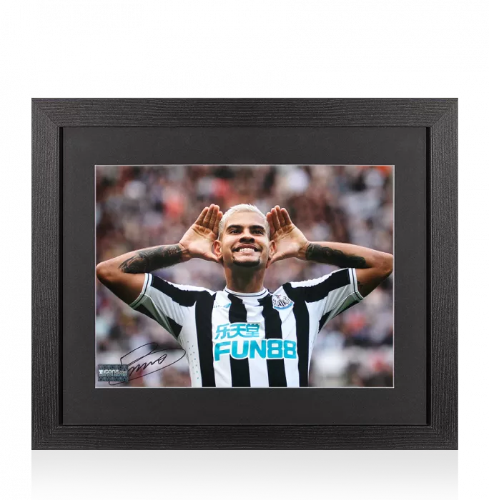 Bruno Guimarães Signed Newcastle United Photo In Black Wooden Frame: Geordie Legend