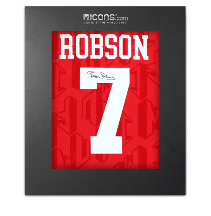Bryan Robson Back Signed Manchester United 1994 Home Shirt In Deluxe Packaging