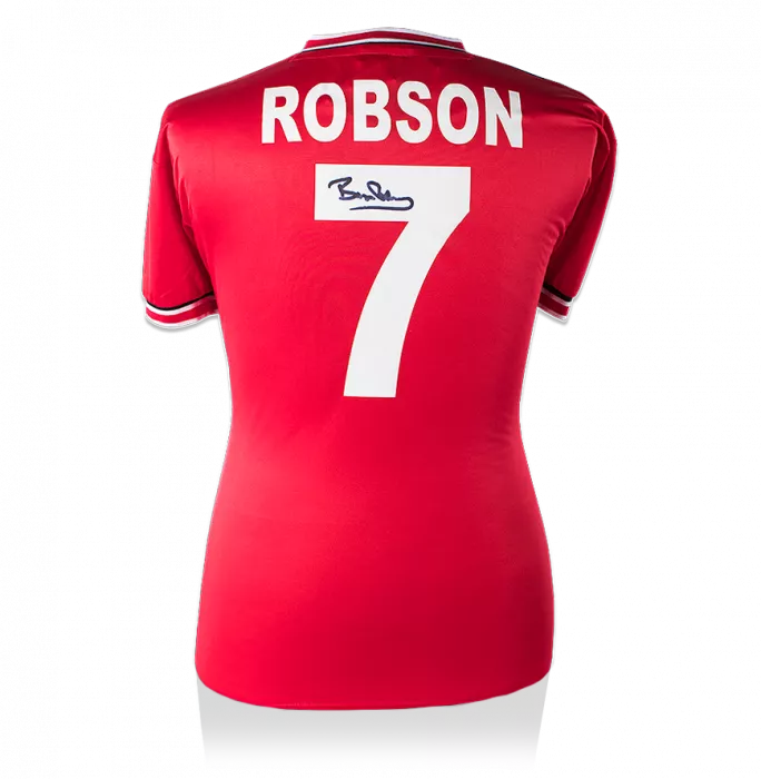 Bryan Robson Back Signed Manchester United Home Shirt: 1985 FA Cup Final Edition