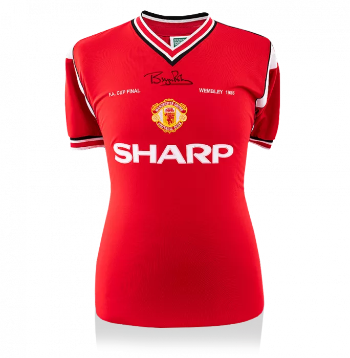 Bryan Robson Front Signed Manchester United Home Shirt: 1985 FA Cup Final Special Edition
