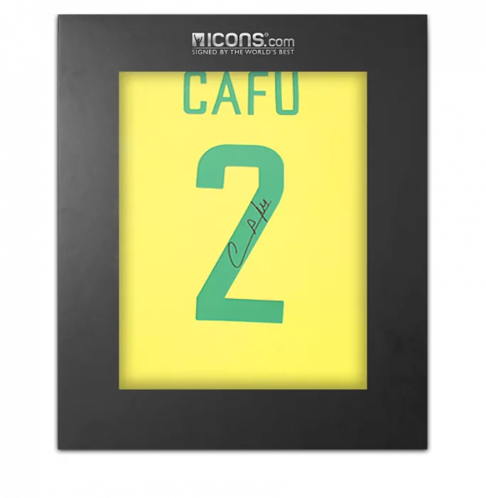Cafu Back Signed Brazil 1970 Retro Home Shirt In Deluxe Packaging
