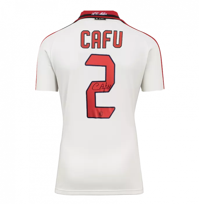 Cafu Official UEFA Champions League Back Signed And Framed AC Milan 2005-06 Away Shirt
