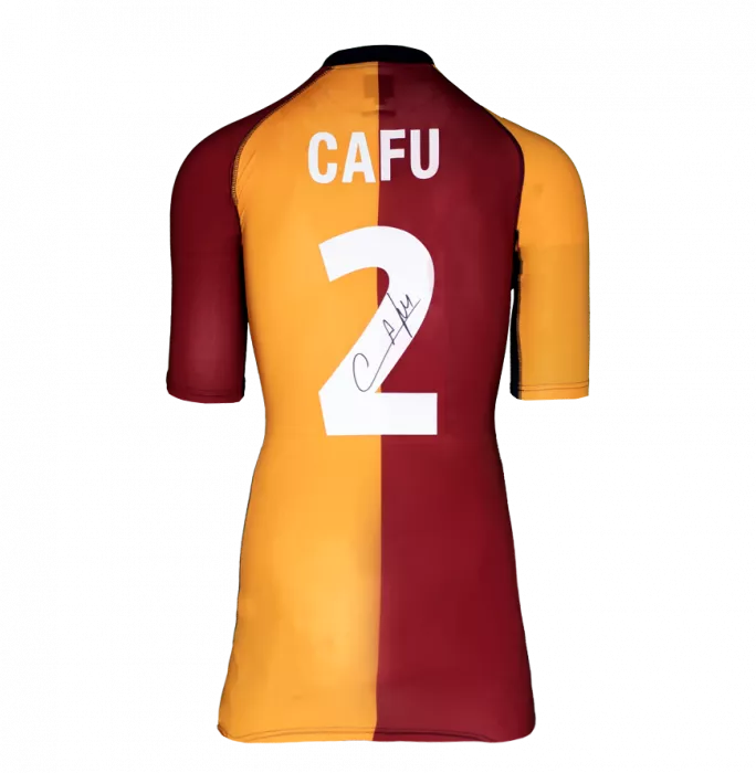 Cafu Official UEFA Champions League Back Signed And Framed AS Roma 2001-02 Shirt