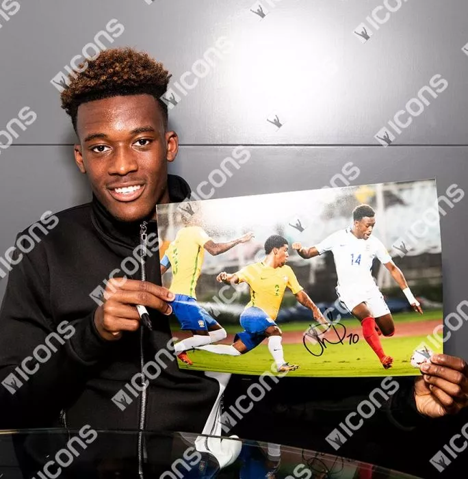 Callum Hudson-Odoi Signed England Photo: Three Lions' Next Big Thing