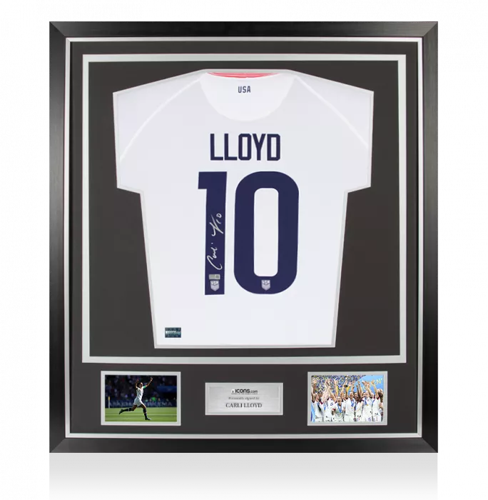 Carli Lloyd Back Signed USWNT 2020 Home Shirt In Classic Frame