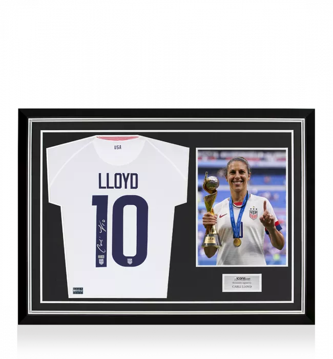 Carli Lloyd Back Signed USWNT 2020 Home Shirt In Hero Frame: Option 1
