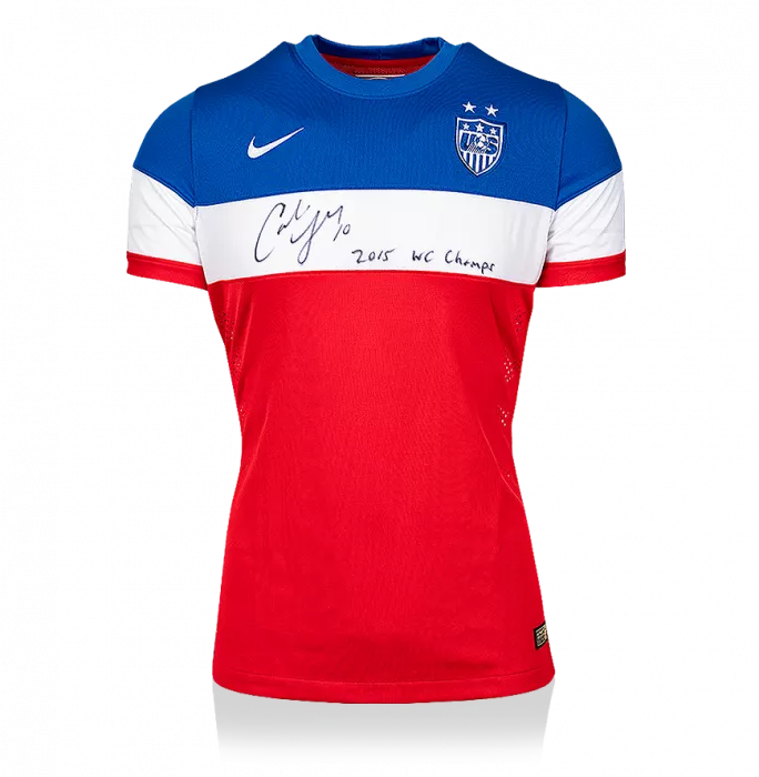 Carli Lloyd Signed USWNT 2015 FIFA Women's World Cup Away Shirt: "2015 WC Champs"