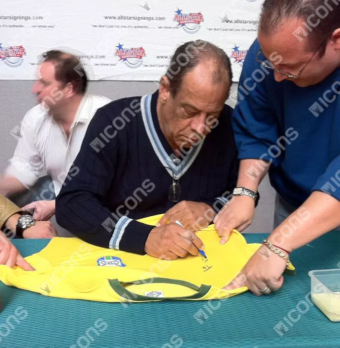 Carlos Alberto Official 1970 FIFA World Cup™ Front Signed And Hero Framed Brazil Home Shirt