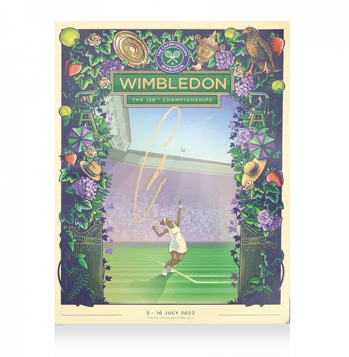 Carlos Alcaraz Signed 2023 Wimbledon Final Programme