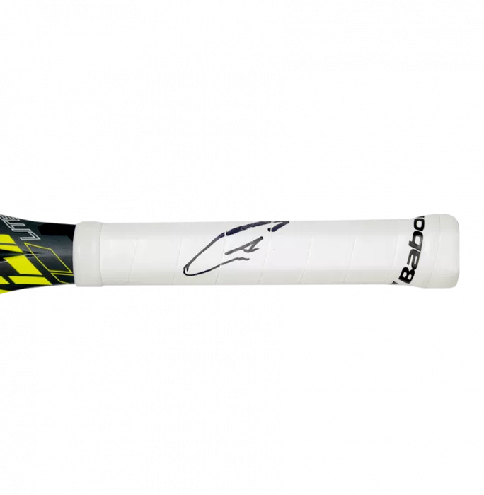 Carlos Alcaraz Signed And Framed Black And Yellow Babolat Pure Aero Tennis Racket