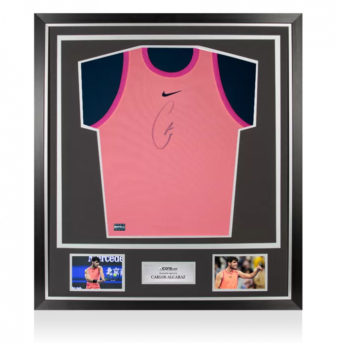 Carlos Alcaraz Signed Dri-Fit Slam Alcaraz NY Tank Top In Classic Frame