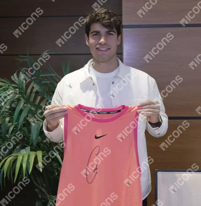 Carlos Alcaraz Signed Dri-Fit Slam Alcaraz NY Tank Top In Hero Frame: Option 1