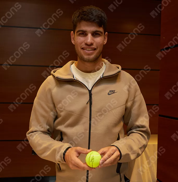 Carlos Alcaraz Signed Dunlop Australian Open Tennis Ball In Acrylic Case