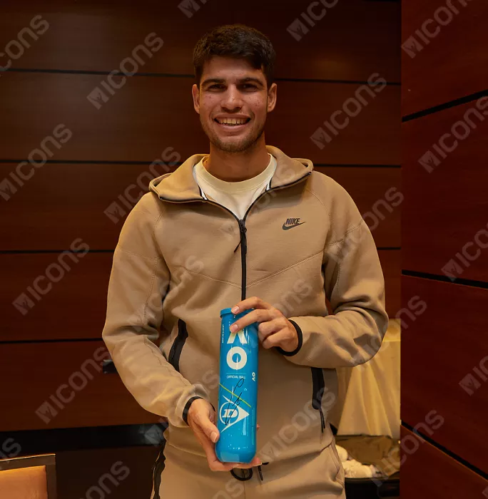 Carlos Alcaraz Signed Dunlop Australian Open Tennis Ball Tube