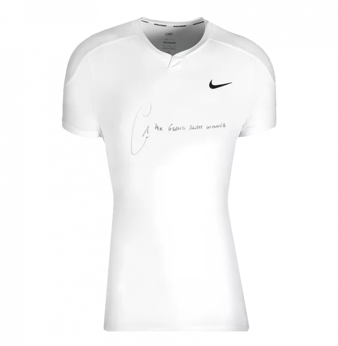 Carlos Alcaraz Signed Nike Advantage Slam T- Shirt - "4x Grand Slam Winner" Inscription In Classic Frame