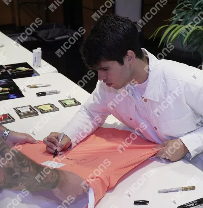 Carlos Alcaraz Signed Nike Dri-Fit Court Victory Tennis T-Shirt - "Channel Slam Status" Inscription In Hero Frame: Option 1