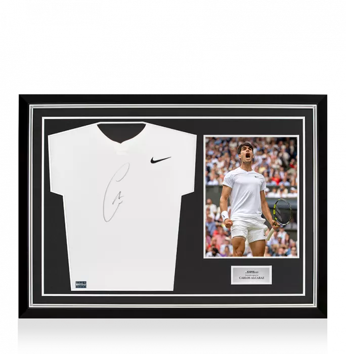 Carlos Alcaraz Signed Nike Slam Men's Dri-FIT Tennis Shirt In Hero Frame: Option 1