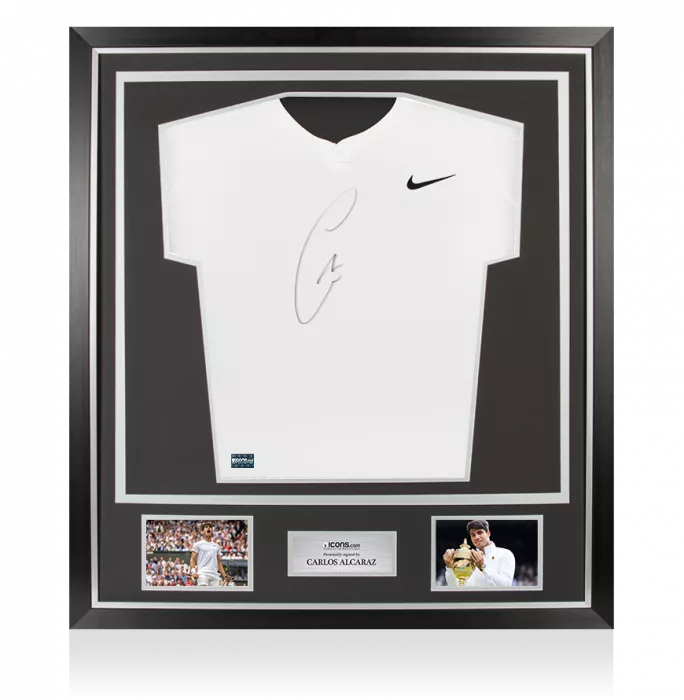 Carlos Alcaraz Signed Nike Slam Men's Dri-FIT Tennis Shirt In Classic Frame