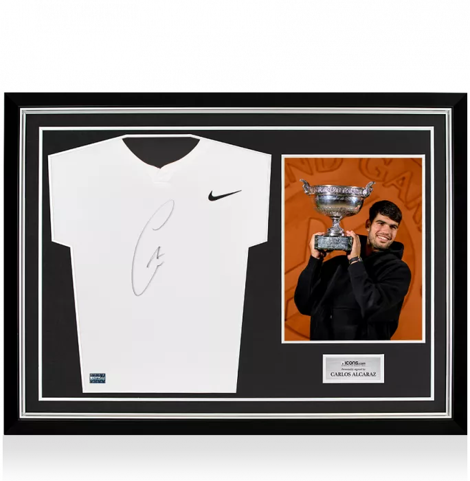 Carlos Alcaraz Signed Nike Slam Men's Dri-FIT Tennis Shirt In Hero Frame: 2025 French Open Winner