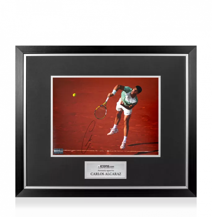 Carlos Alcaraz Signed Photo In Premium Photo Frame: Super Serve