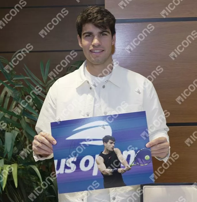 Carlos Alcaraz Signed Photo In Premium Photo Frame: US Open 2024 Action