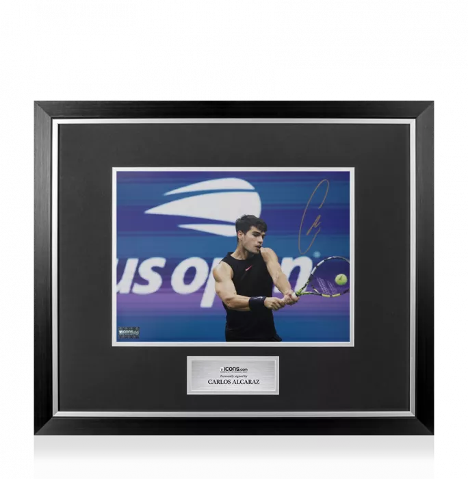 Carlos Alcaraz Signed Photo In Premium Photo Frame: US Open 2024 Action
